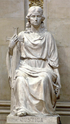 Estátua "A Justiça" na Sala das Sessões do Palácio de S. Bento